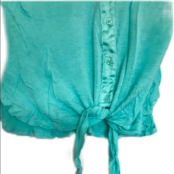 🍁 Candies L Teal Button Down shirt - Picture 7 of 7